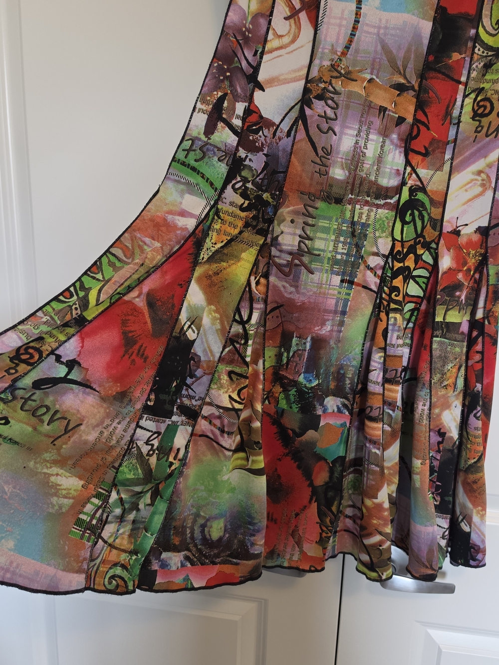 VINTAGE CLIENTELE ABSTRACT ART PRINT FLARED MIDI SUNDRESS SIZE L - Picture 4 of 7